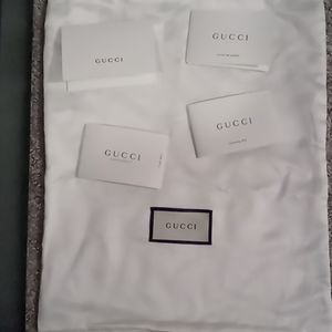 Gucci dust bags . Gucci big box . Gucci small box